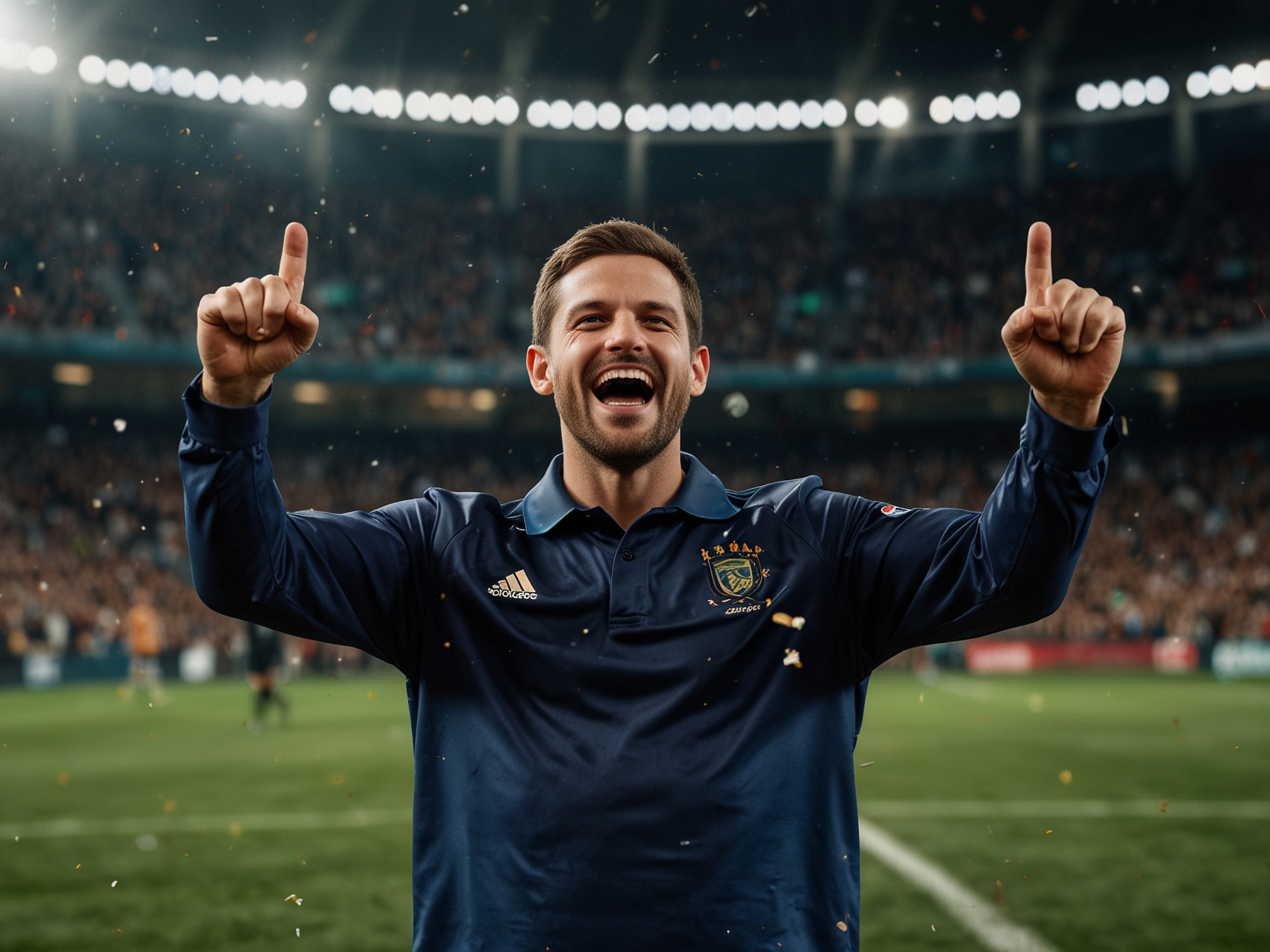 Celebrating sports bettor at Vavada